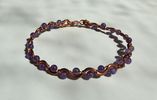 Amethyst & Copper swirl small bead bracelet