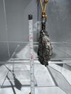 Black Kyanite stone with yellow leather necklace