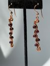 Red Garnet Copper Swirl earrings