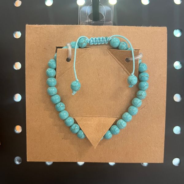 Turquoise (Dyed Howlite) adjustable macrame bracelet