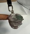 Flourite wire-wrapped necklace with black leather necklace