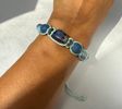 Sodalite + Blue Crazy Lace Agate + Moonstone + EO Lava stone macrame bracelet
