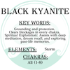 Black Kyanite stone with yellow leather necklace