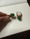 Green Jade copper ring