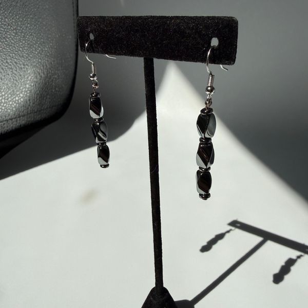 Dark hematite earrings