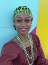 African Green Flower Jade beaded/adjustable OurVOW gemstone crown headdress