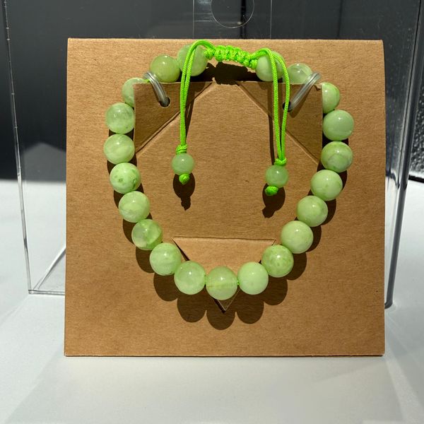 African Green Flower Jade bracelet 