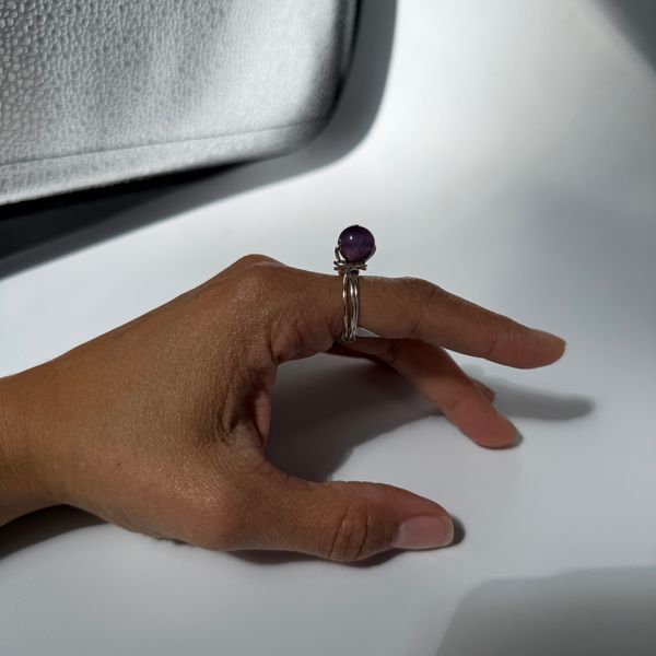 Amethyst & Copper ring