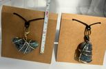 Ruby in Kyanite wire-wrapped with black leather necklace