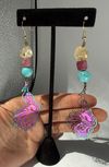  Gemstone Peacock earrings
