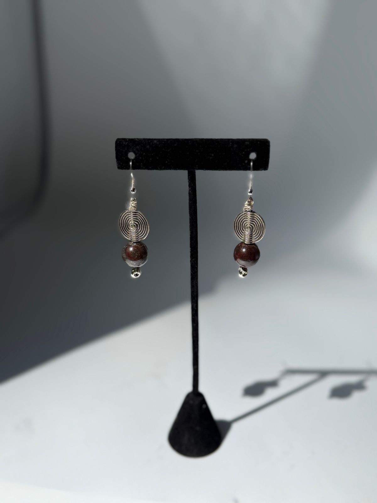 Red Dragon Bloodstone earrings 2