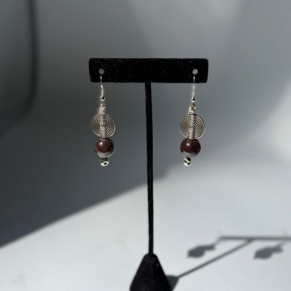 Red Dragon Bloodstone earrings 2