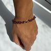 Amethyst & Copper swirl small bead bracelet