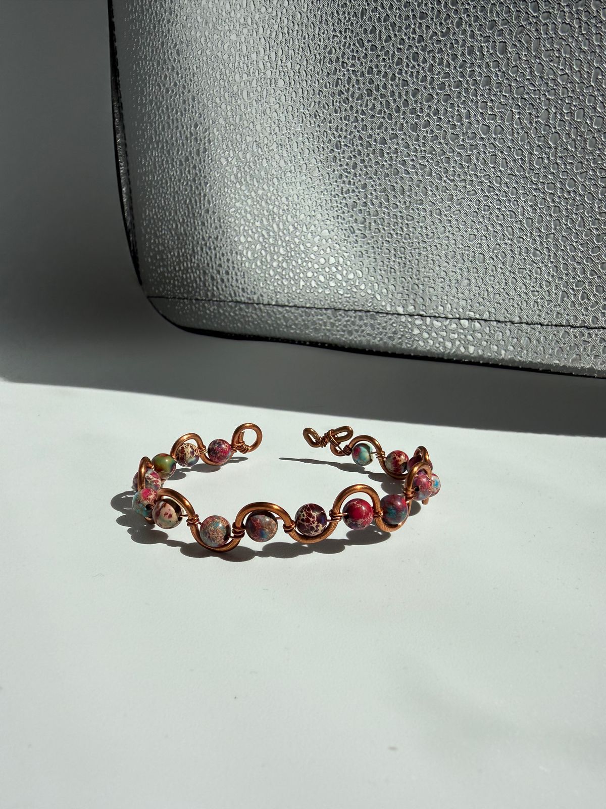 Impression Jasper & Copper swirl adjustable bracelet