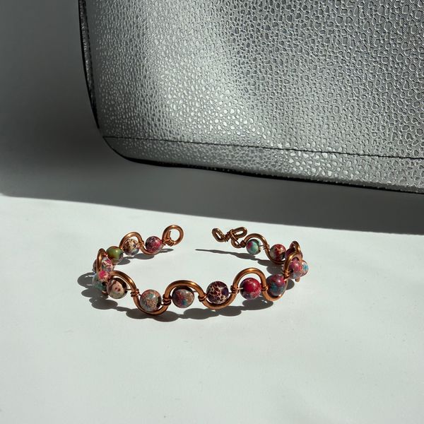 Impression Jasper & Copper swirl adjustable bracelet