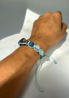 Sodalite + Blue Crazy Lace Agate + Moonstone + EO Lava stone macrame bracelet