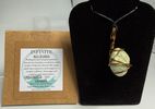 Infinite wire-wrapped with black leather necklace