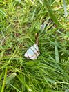 Aquamarine wire-wrapped with brown leather necklace