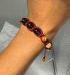 Smoky Quartz + Picture Jasper macrame bracelet