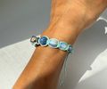 Sodalite + Blue Crazy Lace Agate + Moonstone + EO Lava stone macrame bracelet