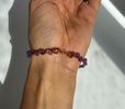 Amethyst & Copper swirl small bead bracelet