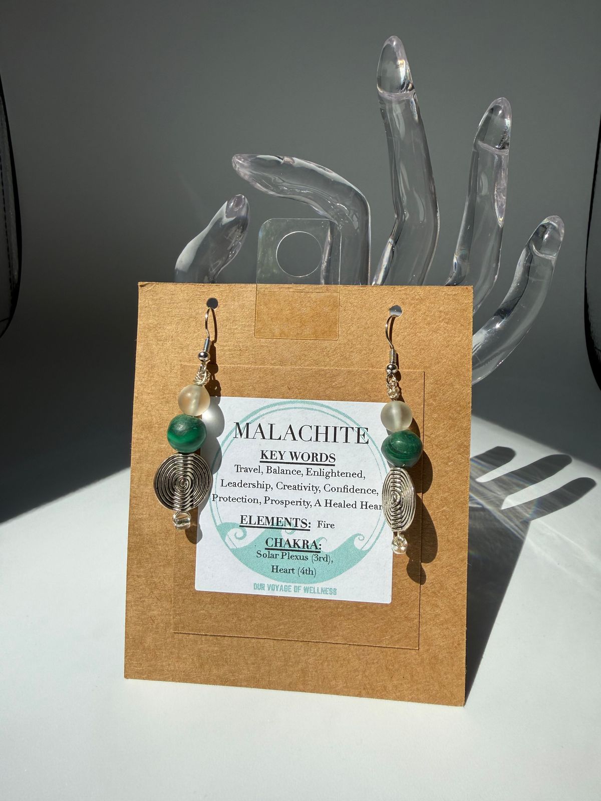  Malachite earrings