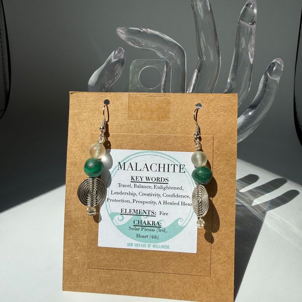  Malachite earrings