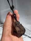 Smoky Quartz stone with black leather necklace