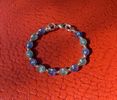 Blue/Teal glass bead & Copper spiral bracelet 