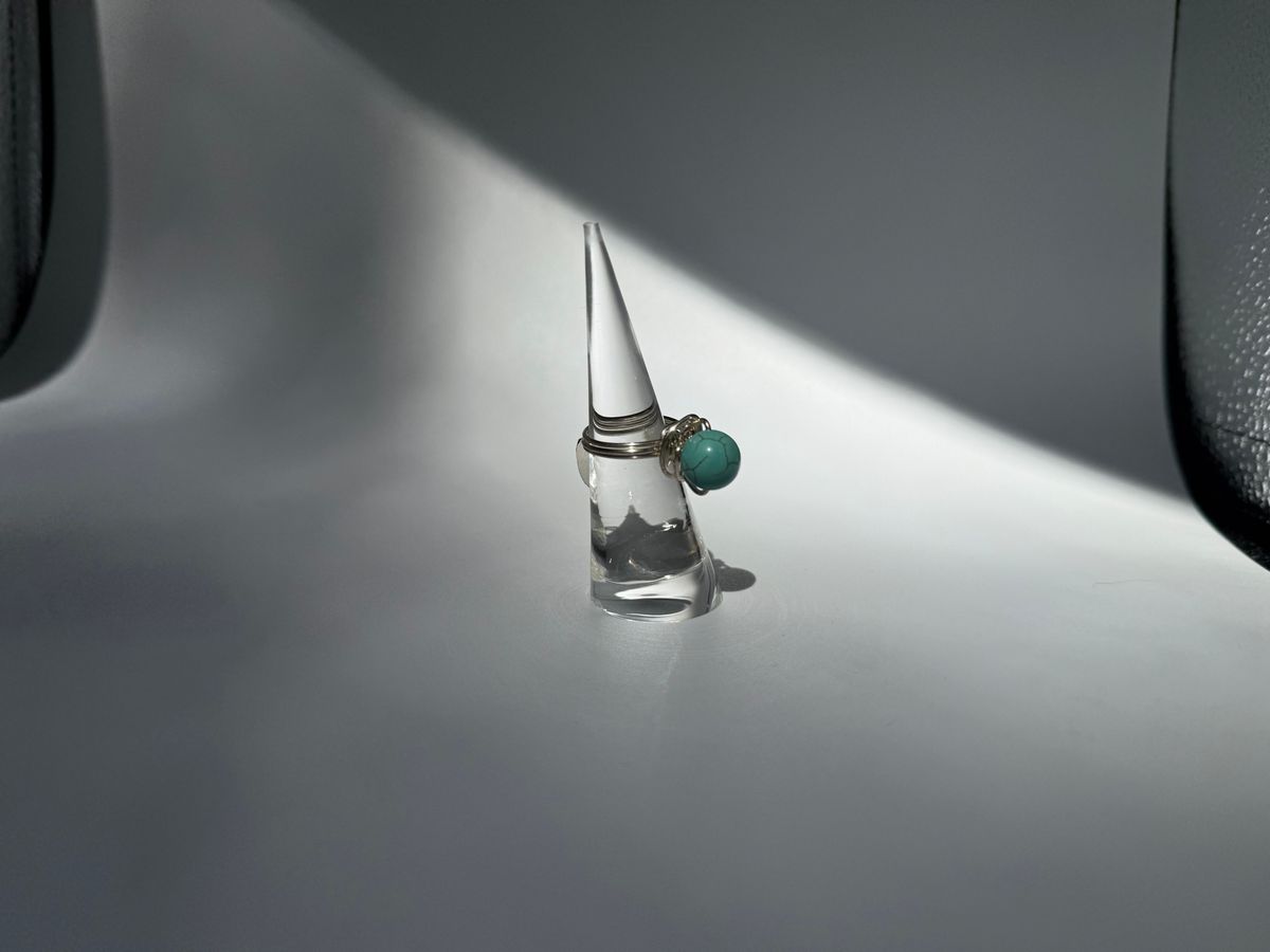 Turquoise (Dyed Howlite) & Copper ring