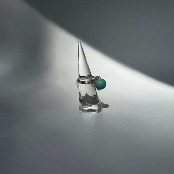 Turquoise (Dyed Howlite) & Copper ring