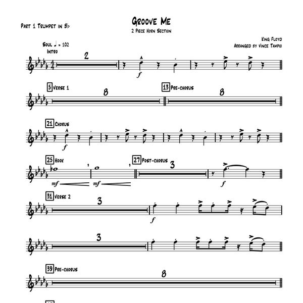 "Groove Me" by King Floyd for 2-Piece Horn Section