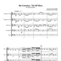 "My Country, 'Tis Of Thee" for Brass Quintet