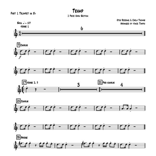 "Tramp" by Otis Redding & Carla Thomas for 2-Piece Horn Section