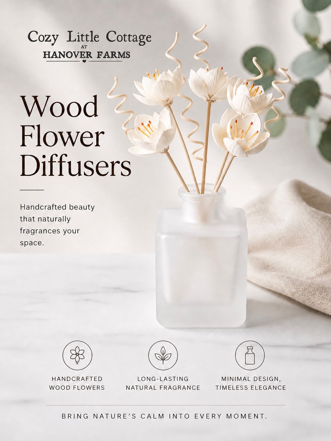 Modern wood flower/spiral room diffuser 