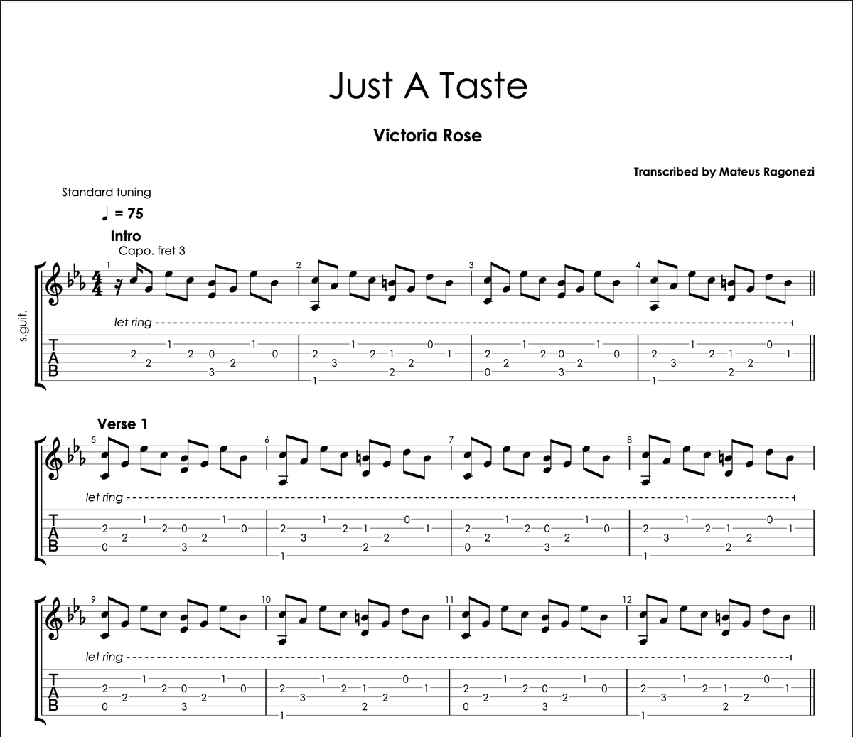 Just A Taste - Guitar Tabs