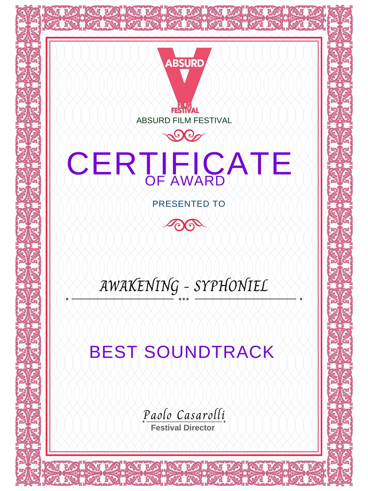 Awakening Best Soundtrack award