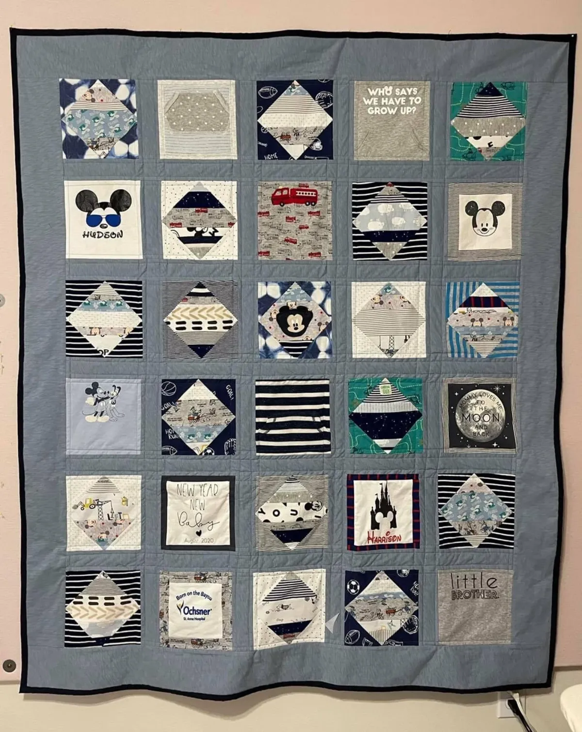 Custom Made T-shirt / Baby clothes Memory Quilt