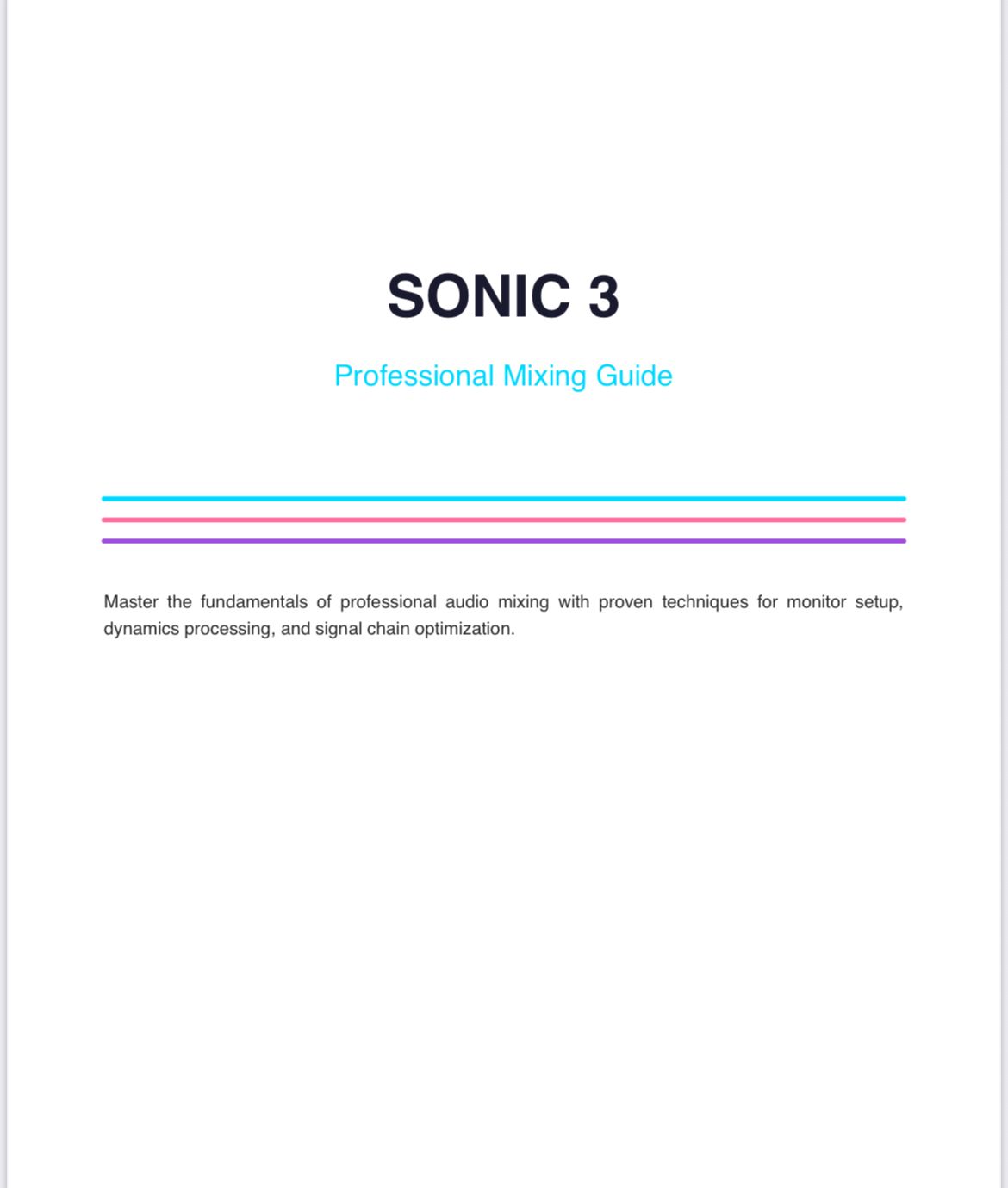 Sonic 3 (Free mixing Guide)