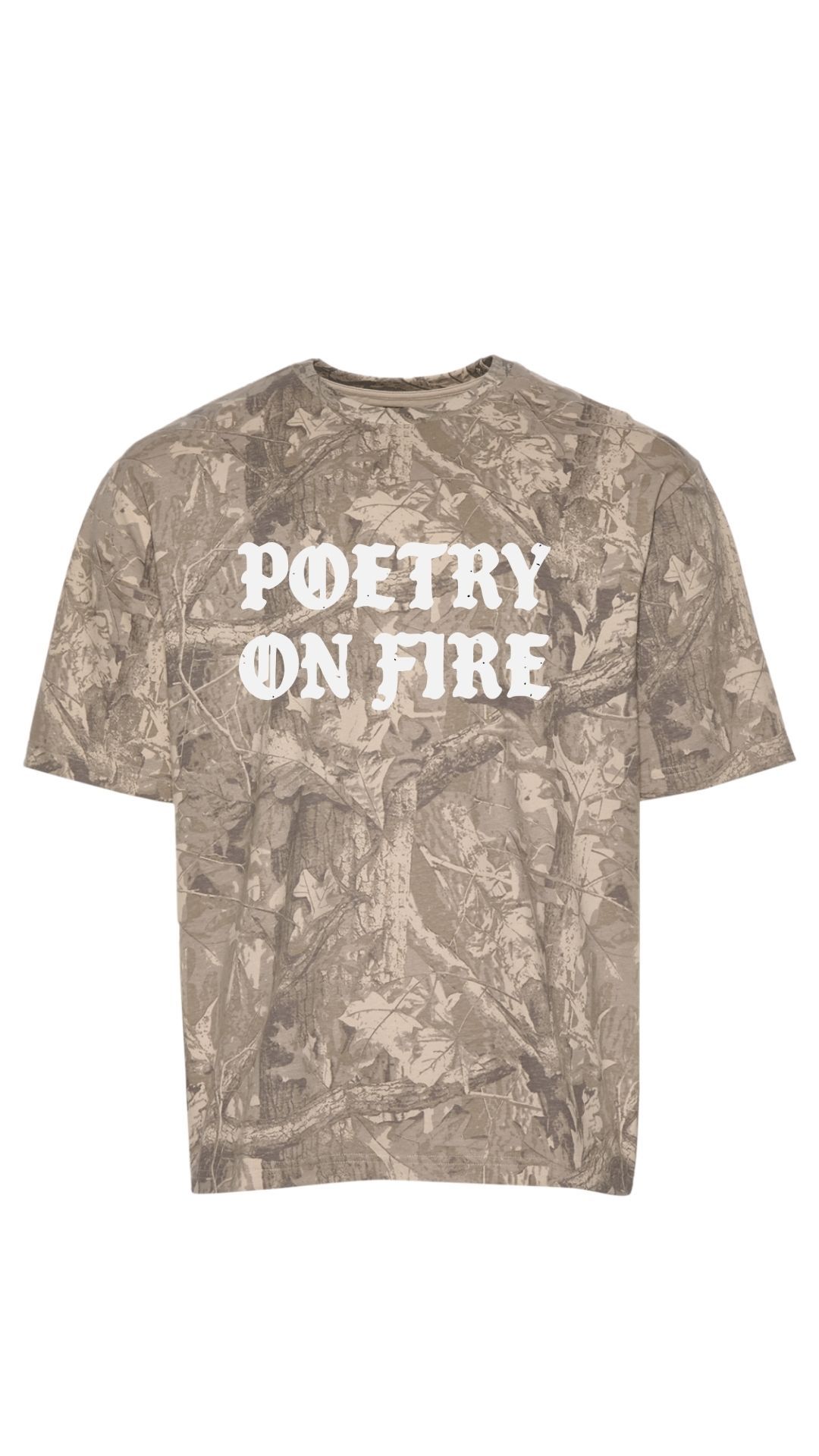 Camo Poetry On Fire Tee
