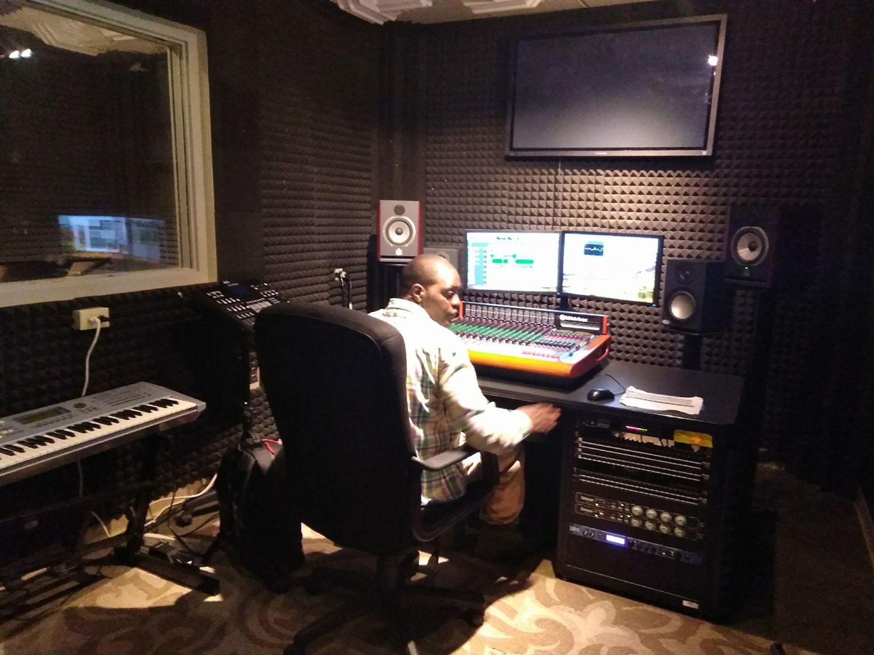 Recording studio interior for Far Wetter Records