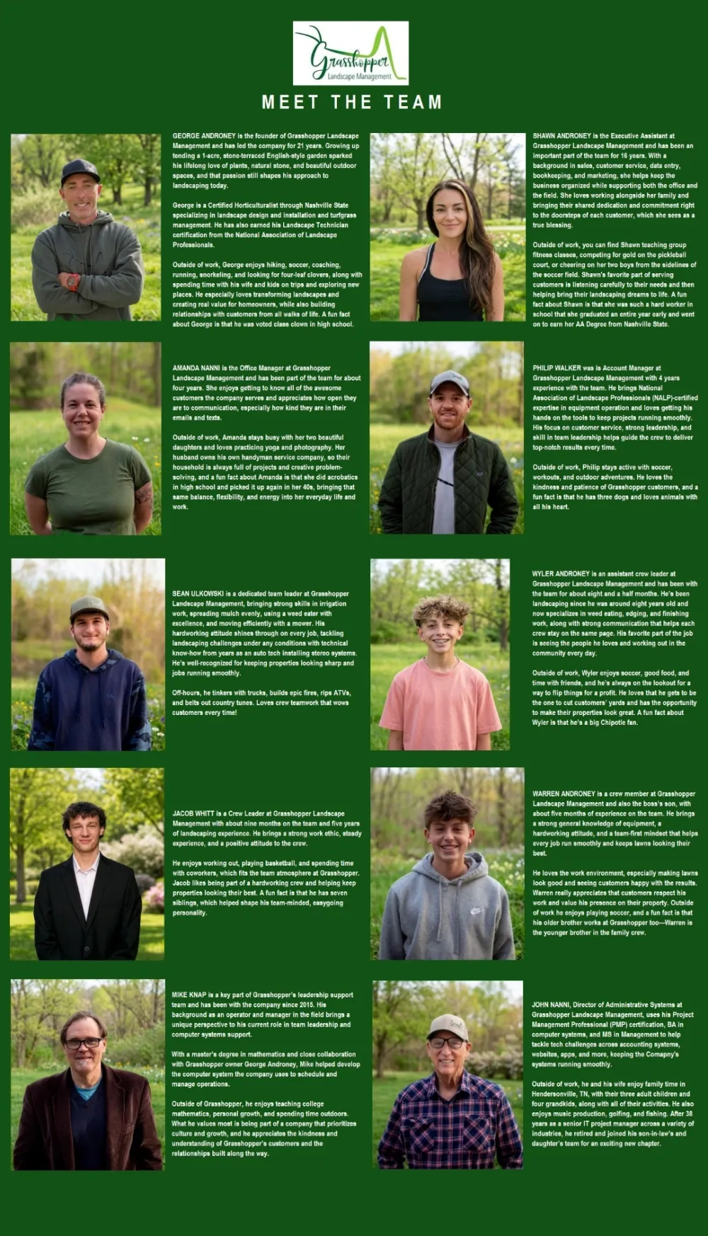 Meet the Grasshopper Landscape Management Team