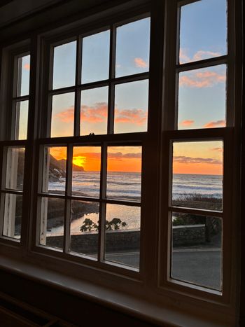 Crackington Haven Window View of Atlantic Sunset
