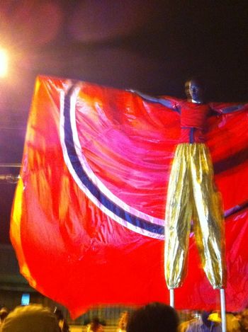 Moko Jumbie at Night, Trinidad Carnival

