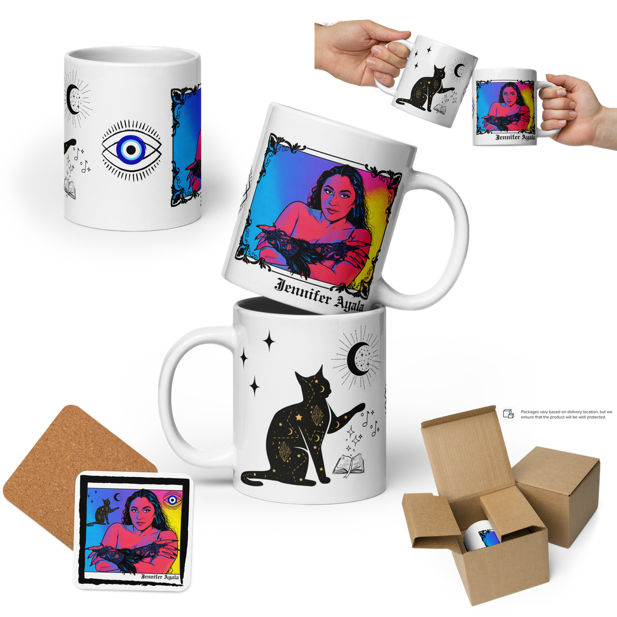 Cosmic Kitty Spell Mug & Coaster Bundle