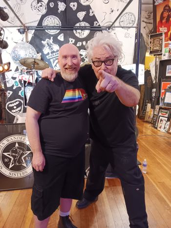 Mr. Martin Atkins (Ministry, Killing Joke, PiL, Pigface) and myself at the Museum of Post-Punk and Industrial in Chicago. I was here with Dave from Derision Cult but he's not pictured. Photo courtesy of my cunt of an ex-wife. LOL!
