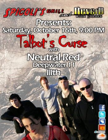 Flyer for the pre-Microwaved project Talbot's Curse with Brandon Lash, James DeBower (RIP), Laura Greenwood and Tyler Crew.
