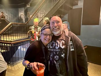 In 2012 my friend Jamie Duffy (Acumen Nation) took his own life. Cold Waves Festival was developed to honor his legacy and the music he loved. Here I am with Jamie's mom, Pat "Mama Kid" Duffy. It was in 2024 and the first time I met her in person since Jamie's death in 2012.

