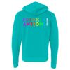 TEAL Frickin Awesome Rainbow Hoodie 