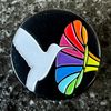 Hummingbird Rainbow Phonograph Enamel Pin 